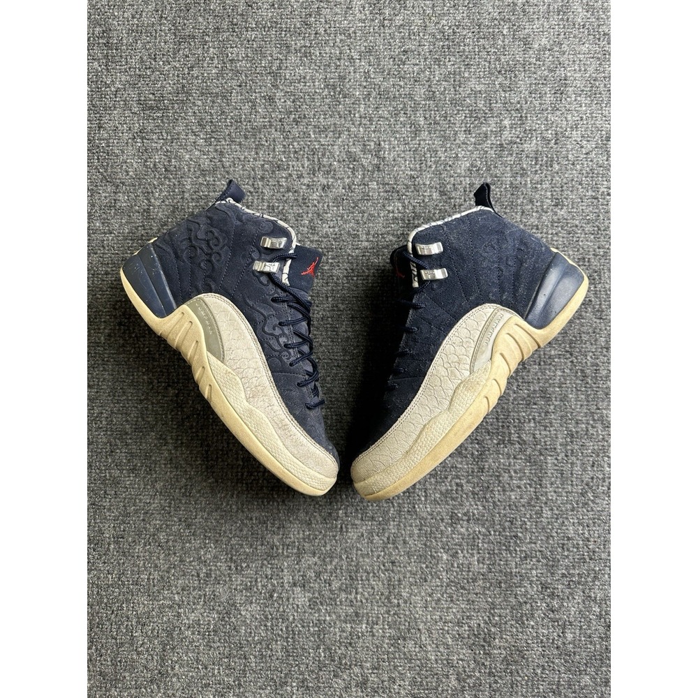 Kids Air Jordan 12 Retro International Flight Navy, Size US 6.5Y